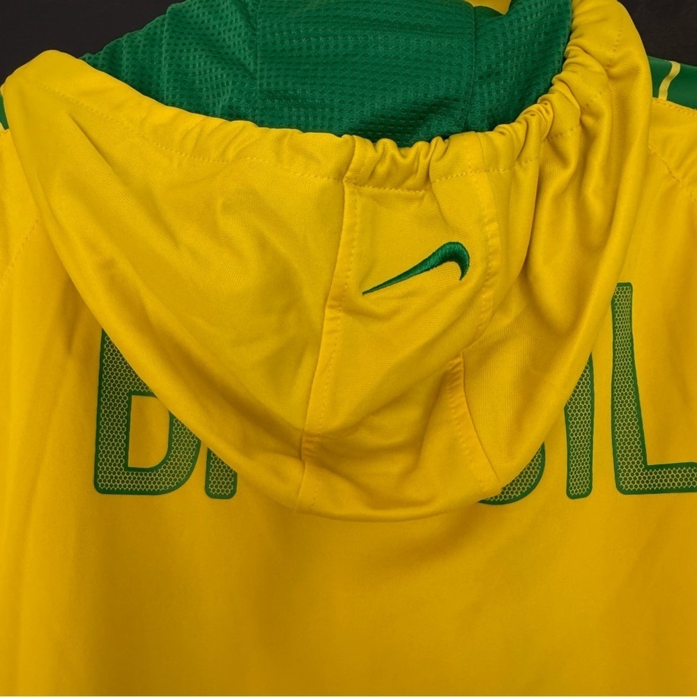 Nike Jacket Soccer Brazil World cup official Men S Yellow removable hoodie - Picture 9 of 16